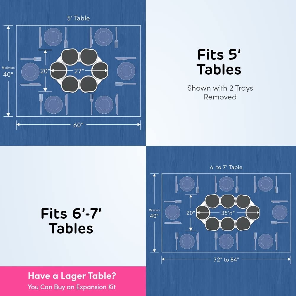 SMART Turntable for rectangular long and oblong tables