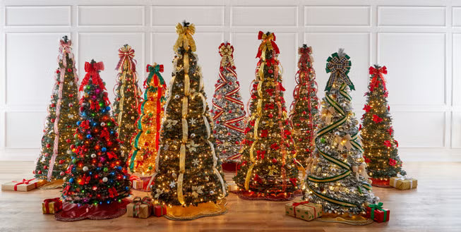 HolidayGlimmer 7½-ft Pop-Up Pre-Lit Christmas Tree