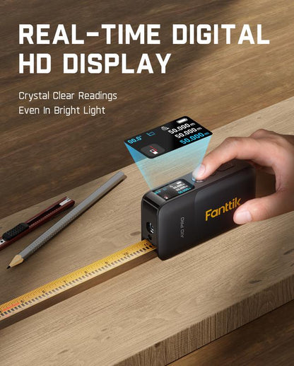Apex 3-in-1 Digital Laser Tape Measure with HD IPS Color Display, 165Ft Rechargeable Laser Measurement Tool