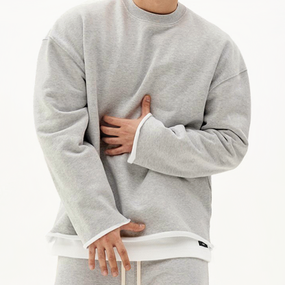 Men's Fashion Solid Color Loose Fit Sweatshirt 17549257Z