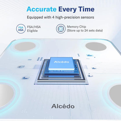 Smart Scale for Body Weight, 7-Color Glowing Bluetooth Digital Bathroom Scale for BMI and Body Fat.