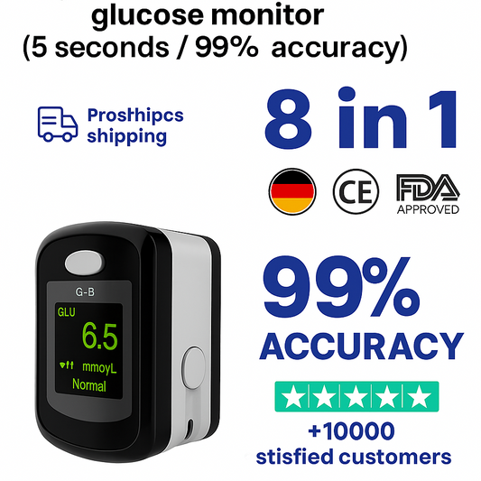 SUPER Non-Invasive Blood Glucose Monitor — 5-Second Readout |  - 99% Accuracy 8-1