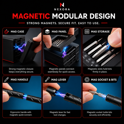 NEXORA - 55 in 1 magnetic tool kit