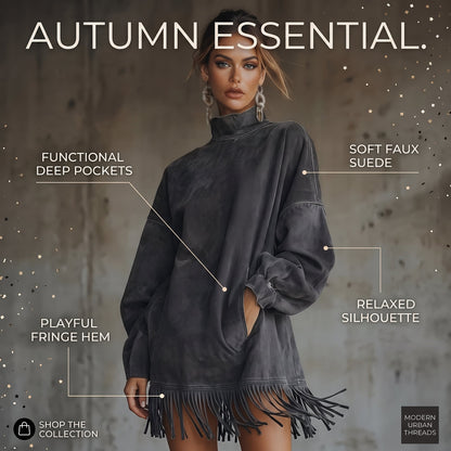 Samy - Fringed Faux Suede Dress