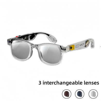 Smart AI Camera Glasses with 8MP Photochromic Lenses
