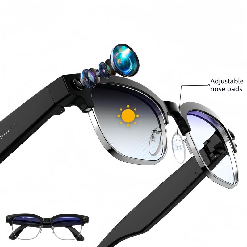 Smart AI Camera Glasses with 8MP Photochromic Lenses