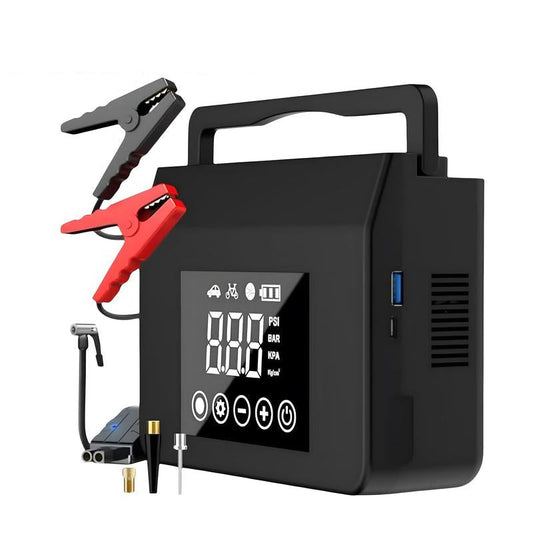 RoadRescue 4000A — Car Jump Starter + 150 PSI Tire Inflator (12V, 15,000 mAh, LED, Power Bank)