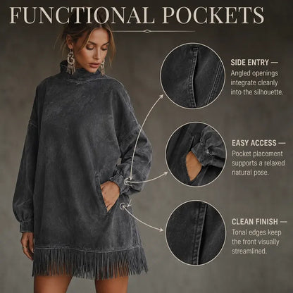 Samy - Fringed Faux Suede Dress