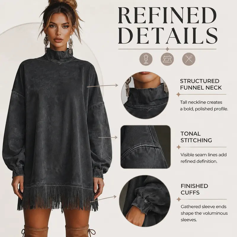 Samy - Fringed Faux Suede Dress