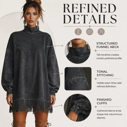 Samy - Fringed Faux Suede Dress