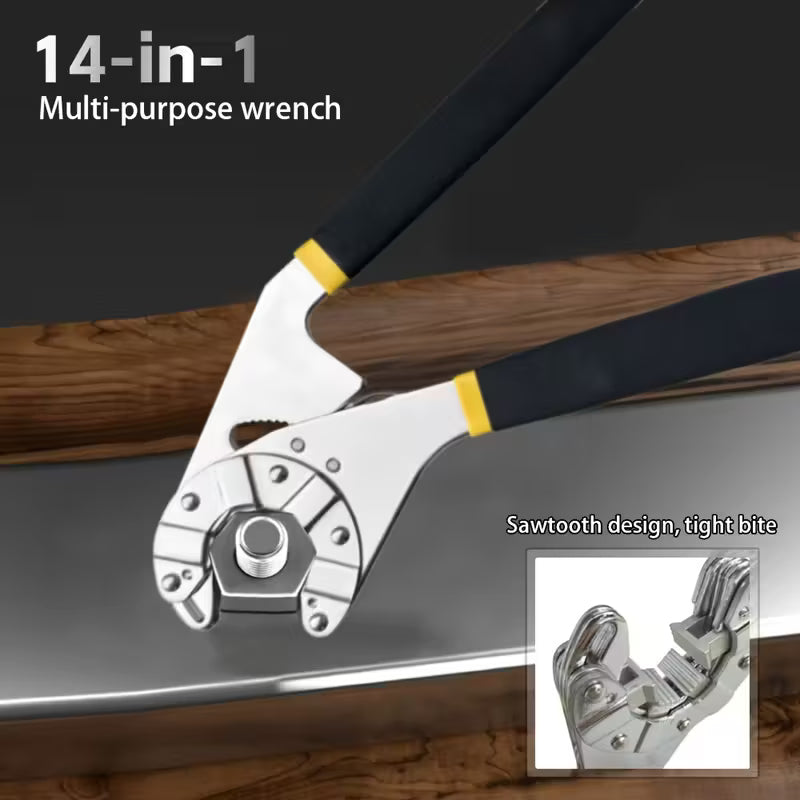 FlexiGrip 14-in-1 Multi-Purpose Wrench Set – High-Carbon Steel Adjustable Spanner