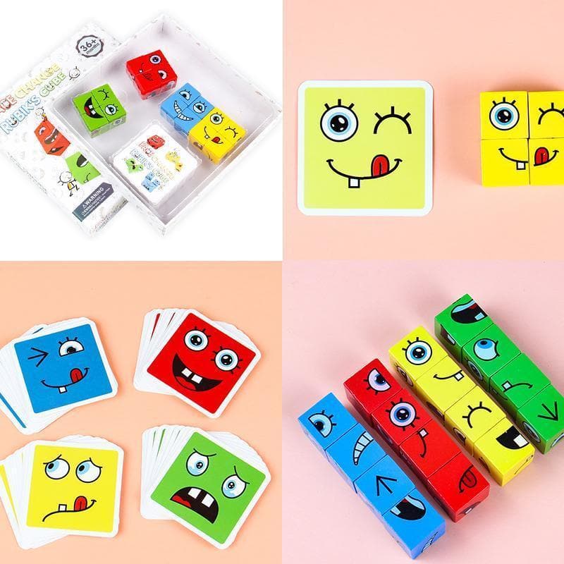Face-Changing Magic Cube Building Blocks