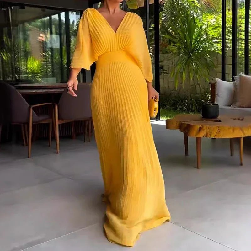 Isabella - Summer Pleated Long Dress