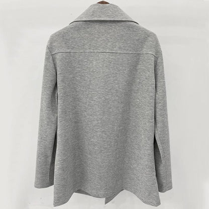 Men's Solid Loose Double Breasted Casual Coat 81556943Z