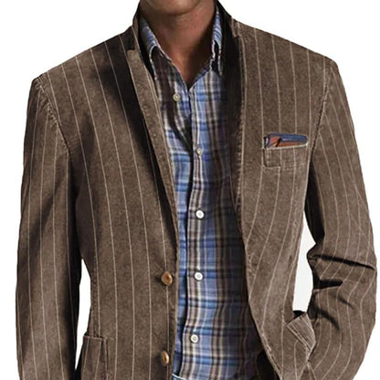【24-hour shipping】Men's Vintage Striped Lapel Single-Breasted Blazer 53951972Y
